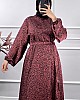 İpek Saten Elbise - Bordo