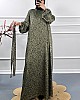 İpek Saten Elbise - Yeşil