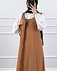 Jile Detaylı Elbise - Camel