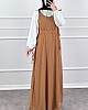 Jile Detaylı Elbise - Camel