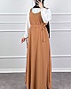Jile Detaylı Elbise - Camel