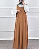 Jile Detaylı Elbise - Camel