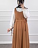 Jile Detaylı Elbise - Camel