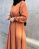 Keten Elbise - Kiremit