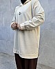 Koala Nakışlı Kapşonlu Tunik - Krem