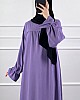 Kolları Detaylı Elbise - Lila