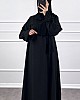 Kolları Detaylı Elbise - Siyah