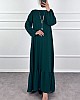 Kolyeli Tesettür Elbise - Zümrüt Yeşili Kolyeli Tesettür Elbise - Zümrüt Yeşili