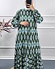 Kültür Desen Elbise - Yeşil