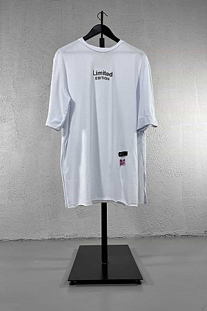 Limited Edition Baskılı Salaş Tişört - Beyaz