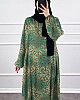 Modern Desen Elbise - Yeşil