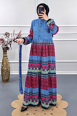 Otantik Elbise - Mavi