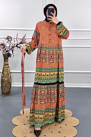 Otantik Elbise - Turuncu