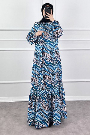 Pastel Elbise - Mavi