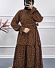 Puantiyeli Elbise - Kahverengi