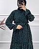Puantiyeli Elbise - Yeşil