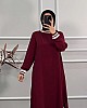 Ribanalı Tunik - Bordo