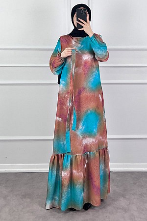 Sanatsal Elbise - Petrol Mavisi Sanatsal Elbise - Petrol Mavisi