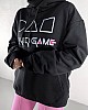 Squid Game Baskılı Oversize Kapüşonlu Sweat - Siyah Squid Game Baskılı Oversize Kapüşonlu Sweat - Siyah
