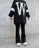 W Baskılı Sweatshirt - Siyah