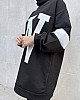 W Baskılı Sweatshirt - Siyah