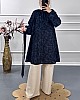Yaprak Desenli Tunik - Mavi