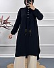 Yarım Düğmeli Tunik - Siyah