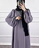 Balon Kol Ferace Elbise - Gri