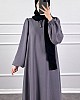 Balon Kol Ferace Elbise - Gri