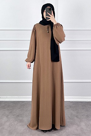 Balon Kol Ferace Elbise - Vizon