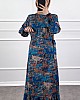 Batik Desenli Elbise - Lacivert