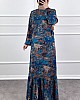 Batik Desenli Elbise - Lacivert