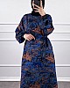 Batik Desenli Elbise - Mavi