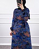Batik Desenli Elbise - Mavi