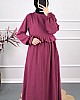 Beli Fırfırlı Elbise - Mor