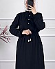 Beli Lastikli Bağlamalı Elbise - Siyah