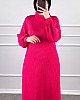 Boğazlı Elbise - Pembe