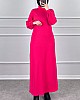 Boğazlı Elbise - Pembe