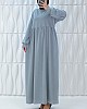Cepli İki İplik Elbise - Gri