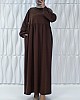 Cepli İki İplik Elbise - Kahverengi