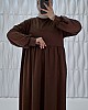 Cepli İki İplik Elbise - Kahverengi