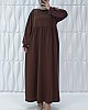 Cepli İki İplik Elbise - Kahverengi