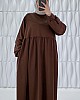 Cepli İki İplik Elbise - Kahverengi