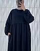 Cepli İki İplik Elbise - Lacivert Cepli İki İplik Elbise - Lacivert