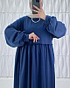 Cepli Salaş Fırfır Detaylı Elbise - İndigo