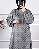 Çiçek Desenli Uzun Tunik - Gri