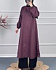 Çiçek Desenli Uzun Tunik - Mürdüm