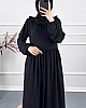 Çift Fırfırlı Elbise - Siyah Çift Fırfırlı Elbise - Siyah