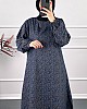 Çıtır Desenli Uzun Tunik - Lacivert