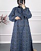 Çıtır Desenli Uzun Tunik - Mavi